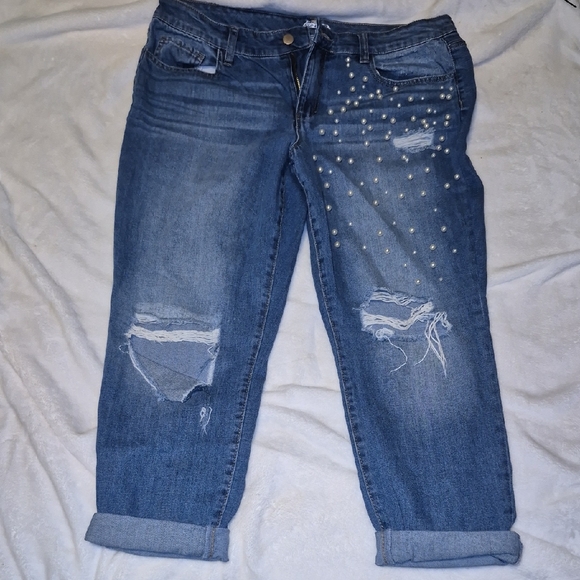 project RUNWAY Denim - Women's Blue Distressed and Pearl Jeans